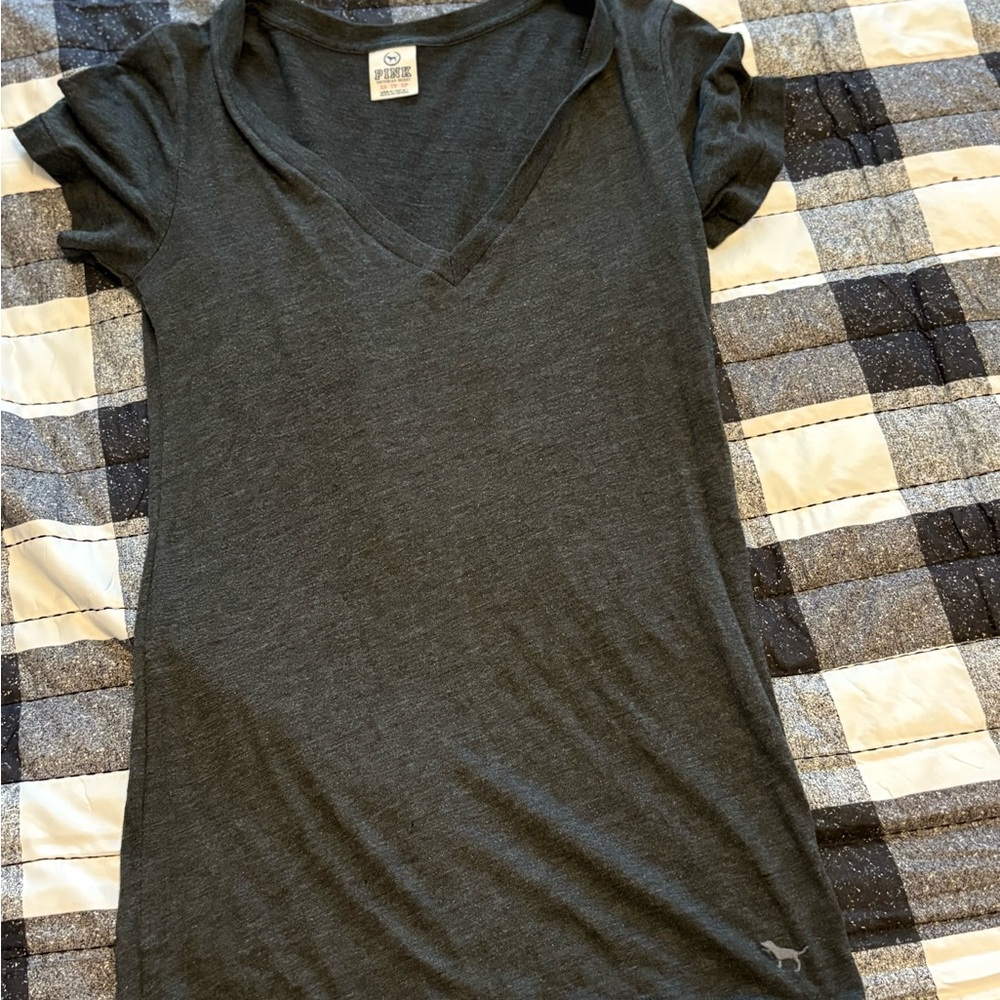 Victoria's Secret Charcoal V-Neck Tee